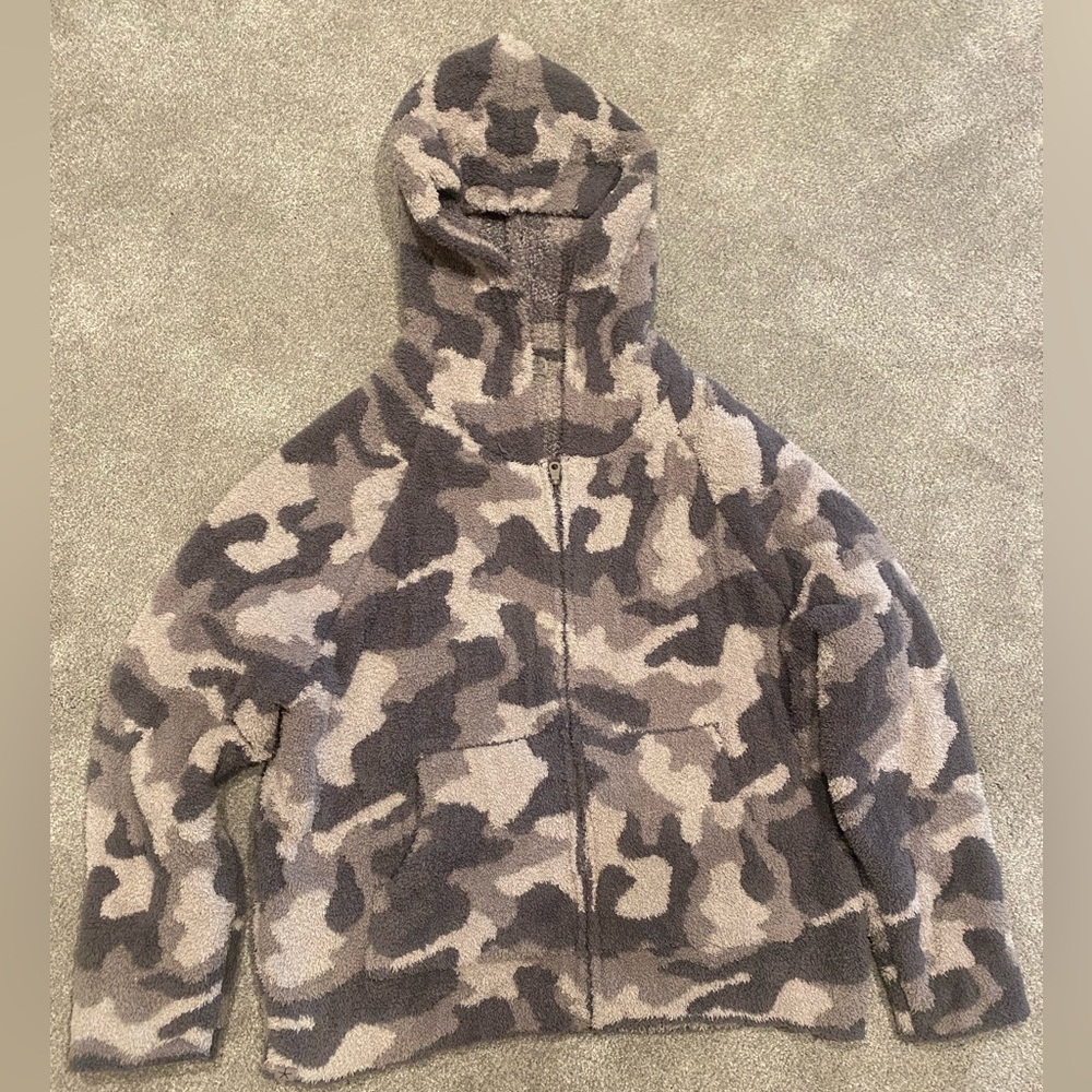 Barefoot Dreams CozyChic Camo Zip Up Hoodie - Large